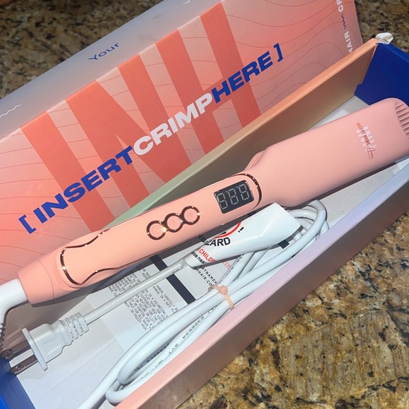 INH Hair Insert Crimp Here Crimping Iron Pink Rose Gold Crimper, New in Box - Picture 9 of 9